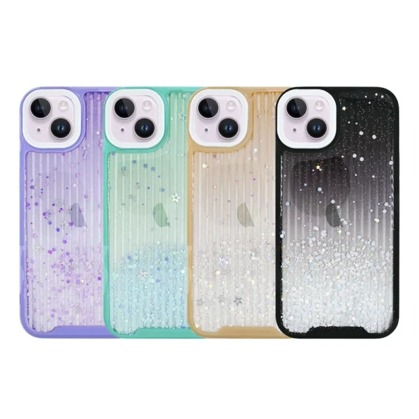 Capa de gel anti-choque com brilho para iPhone 13 / 14