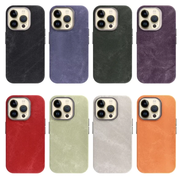 Capa Mocome de pele com Magsafe para Modelos de iPhone. dos 11 aos 16
