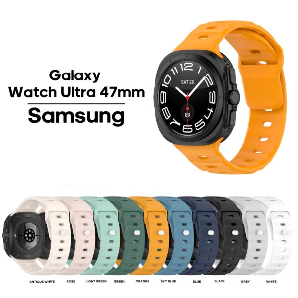 Pulseira de silicone para Samsung Galaxy Watch Ultra 47 mm