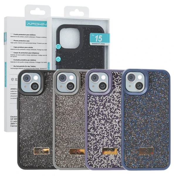 Capa de silicone com cristais de diamante para iPhone 16E