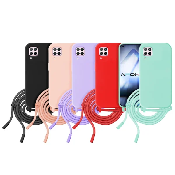 Capa macia com cordão para Huawei P40 Lite, 5 cores