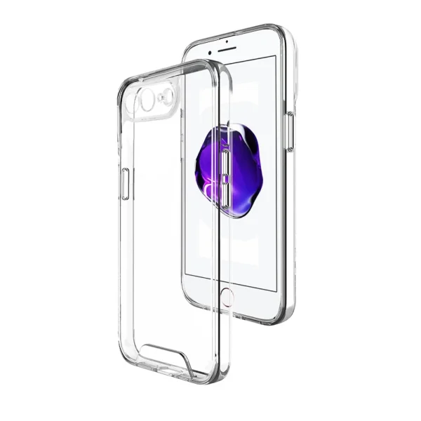 Espaço para capa de acrílico rígido transparente para iPhone 7/8 Plus