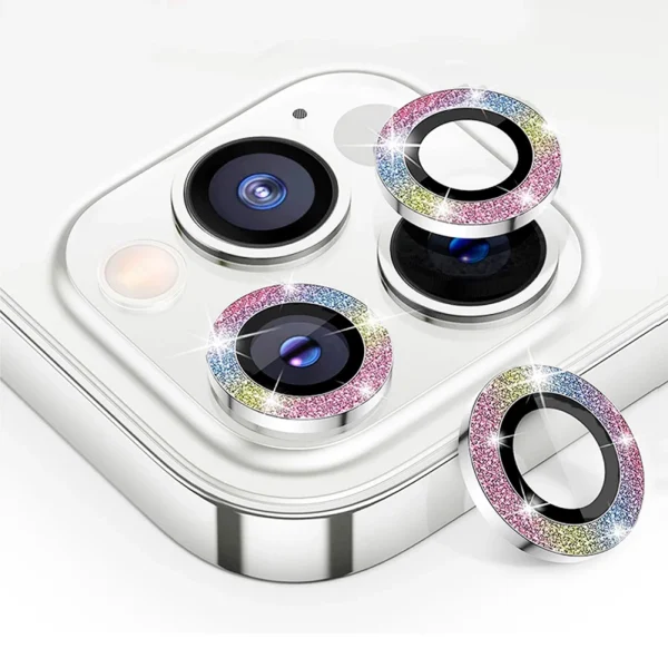Protector Lentes Brilhante Alumínio Rosa iPhone 16 Pro / 16 Pro Max