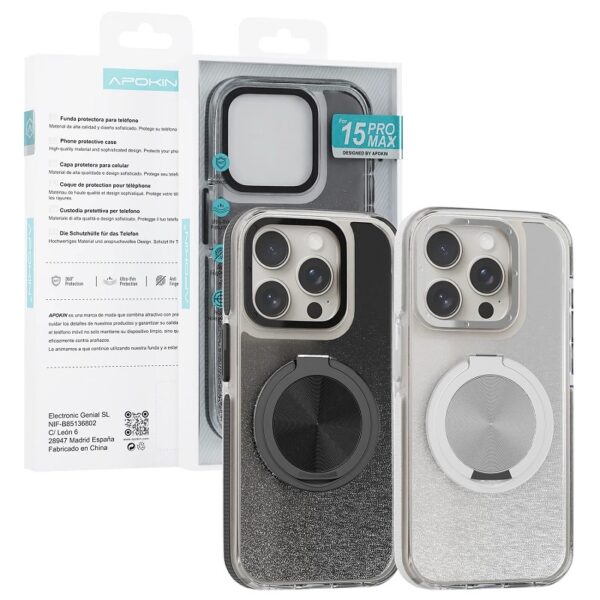 iPhone 15 Glitter Case with 360 Stand