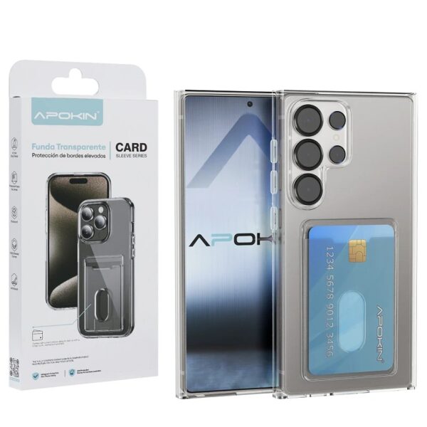 Transparent Case with Card Holder for Samsung e iPhone